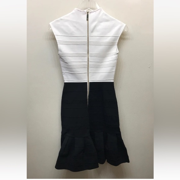 COPY Ted Baker Women’s Demore Flared Skirt Stretch Band Dress Black White Size 0 - Picture 14 of 14